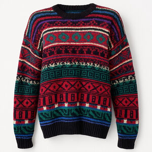 Vintage Finalist Southwest Geometric Knit Sweater XL 90s Oversized Cotton